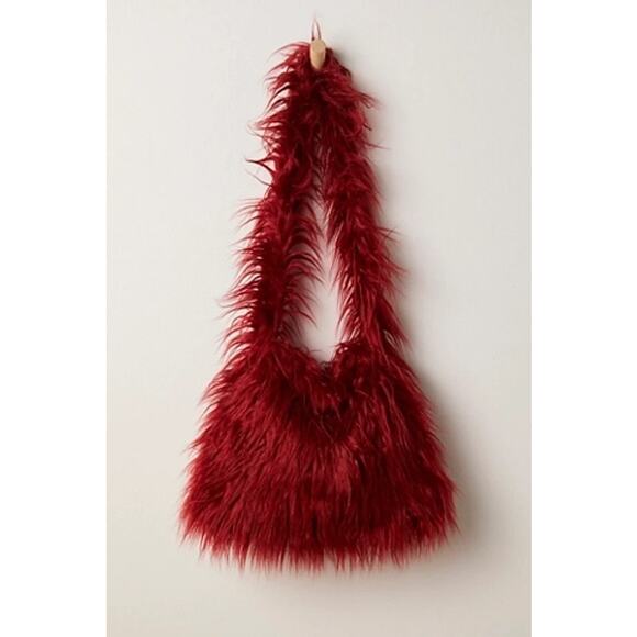 Free People Handbags - Free People furry red shoulder bag